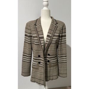 Ming Wang textured open front sweater blazer M